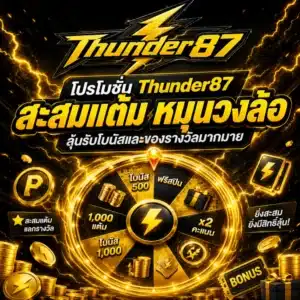 โปรโมชั่น Thunder87 สะสม แต้มหมุนวงล้อ